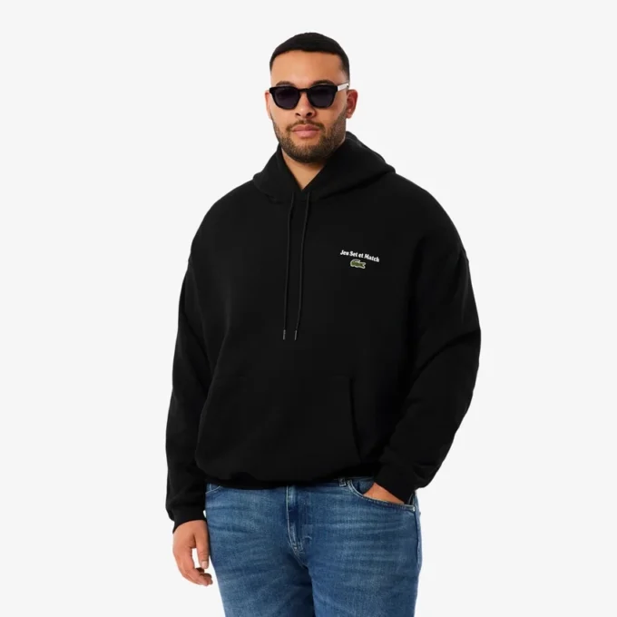 Erkek Çok Desenli Polar Kapüşonlu Sweatshirt