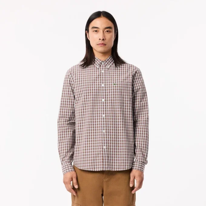 Erkek Regular Fit Ekose Poplin Gömlek