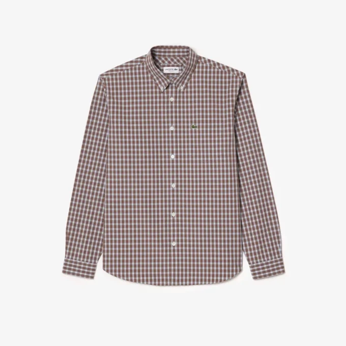 Erkek Regular Fit Ekose Poplin Gömlek