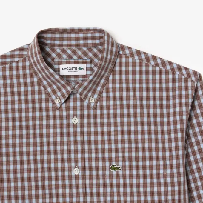 Erkek Regular Fit Ekose Poplin Gömlek