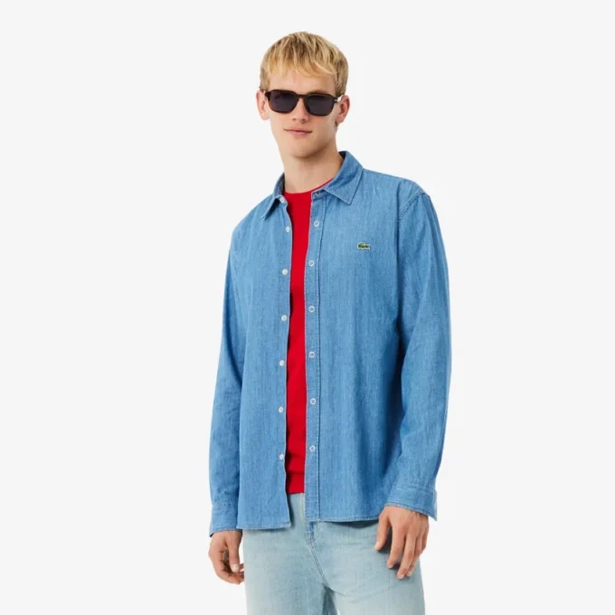 Erkek Regular Fit Hafif Denim Gömlek
