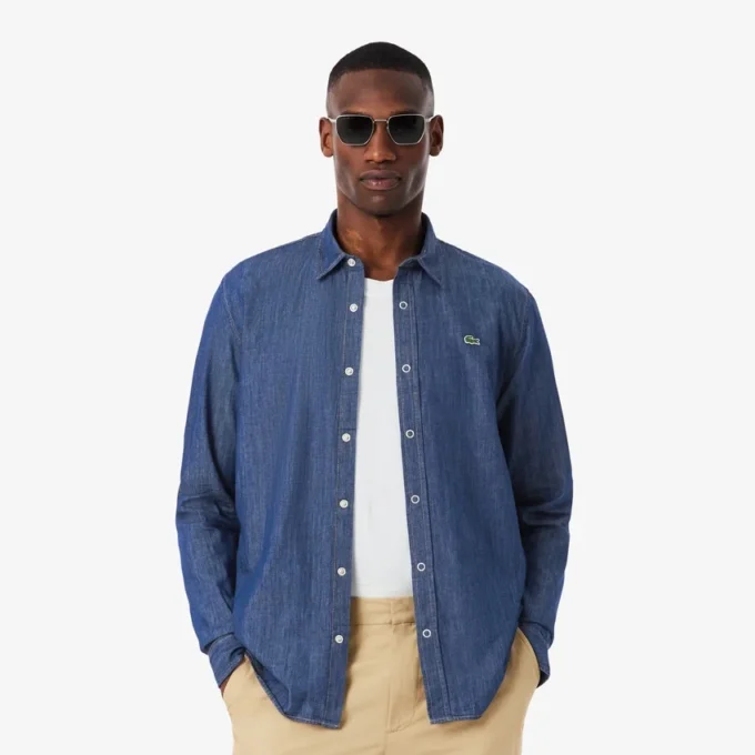 Erkek Regular Fit Hafif Denim Gömlek
