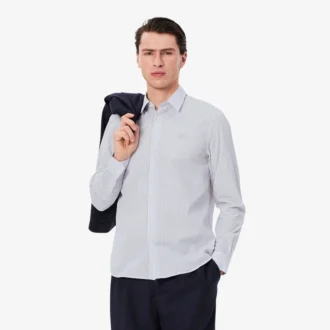 Erkek Regular Fit Çizgili Düğmeli Gömlek