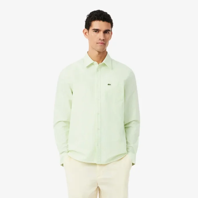 Erkek Regular Fit Çizgili Oxford Gömlek