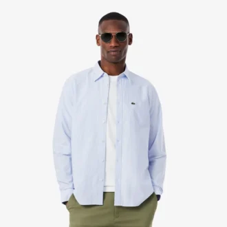 Erkek Regular Fit Çizgili Oxford Gömlek