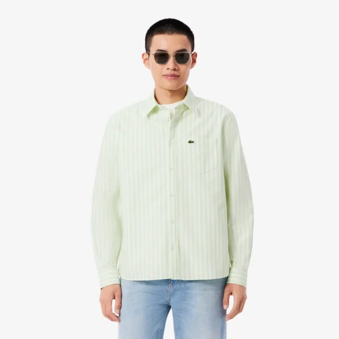 Erkek Regular Fit Çizgili Oxford Gömlek