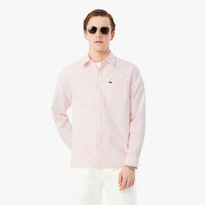 Erkek Regular Fit Çizgili Oxford Gömlek