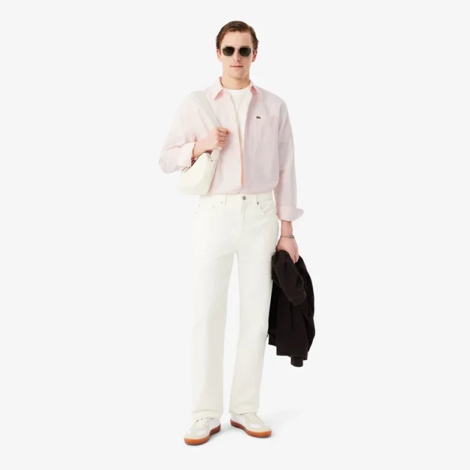 Erkek Regular Fit Çizgili Oxford Gömlek