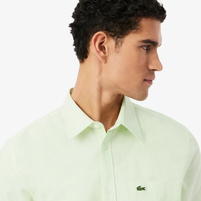 Erkek Regular Fit Çizgili Oxford Gömlek
