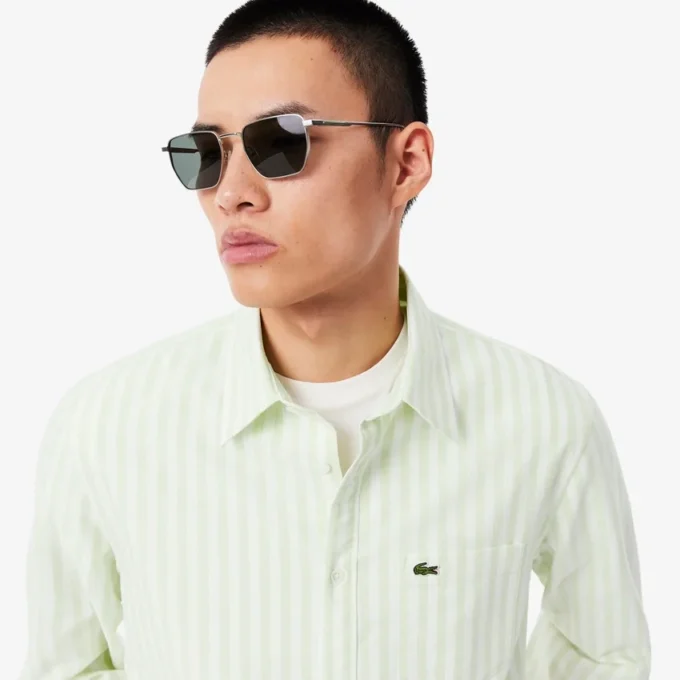 Erkek Regular Fit Çizgili Oxford Gömlek