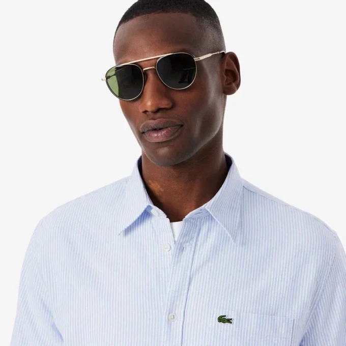 Erkek Regular Fit Çizgili Oxford Gömlek