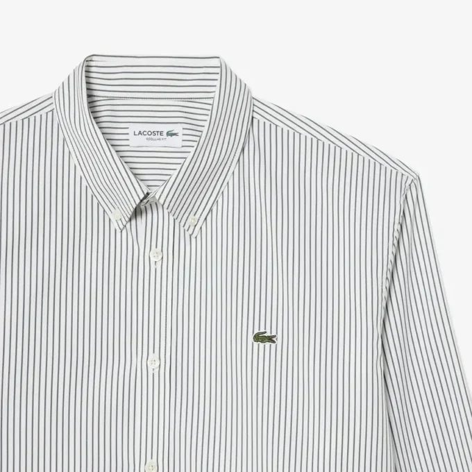 Erkek Regular Fit Çizgili Pinpoint Gömlek
