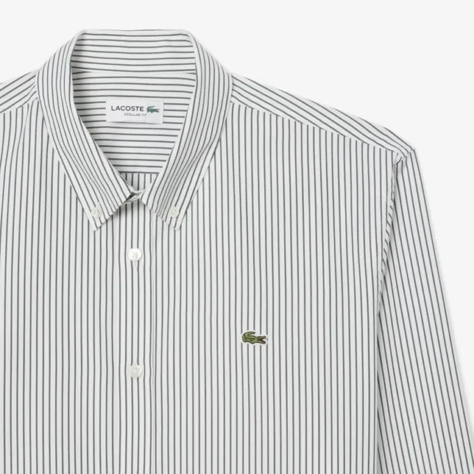 Erkek Regular Fit Çizgili Pinpoint Gömlek