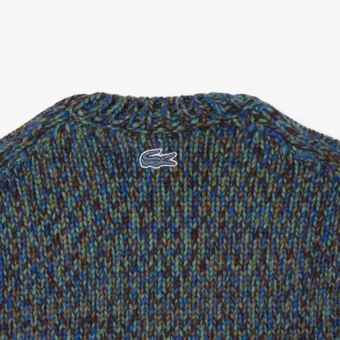 Erkek Örgü Intarsia Timsah Desenli Kazak