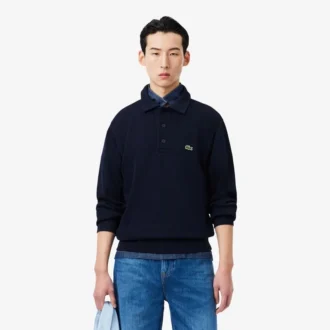 Erkek Ribana Pamuklu Polo Tişört Yakalı Sweatshirt