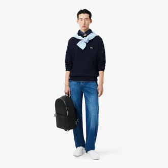Erkek Ribana Pamuklu Polo Tişört Yakalı Sweatshirt