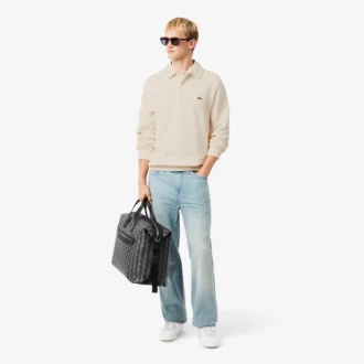 Erkek Ribana Pamuklu Polo Tişört Yakalı Sweatshirt