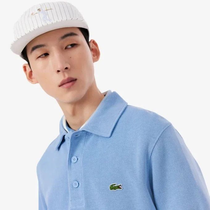 Erkek Ribana Pamuklu Polo Tişört Yakalı Sweatshirt