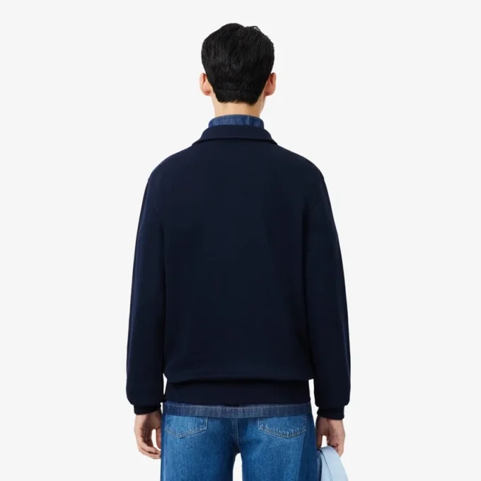 Erkek Ribana Pamuklu Polo Tişört Yakalı Sweatshirt