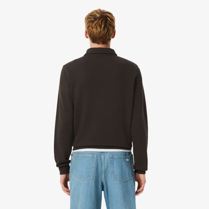 Erkek Ribana Pamuklu Polo Tişört Yakalı Sweatshirt