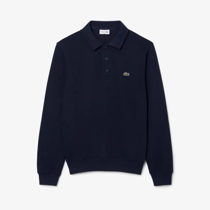 Erkek Ribana Pamuklu Polo Tişört Yakalı Sweatshirt