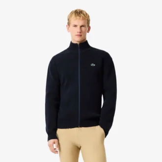 Erkek Ribana Örgü Fermuarlı Golf Kazak