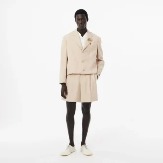 Erkek Runway Dar Kesim Yün Şort