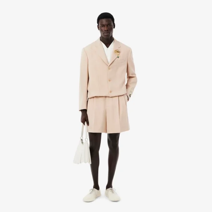 Erkek Runway Dar Kesim Yün Şort
