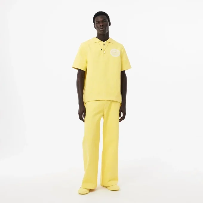 Erkek Runway Geniş Paça Denim Kot