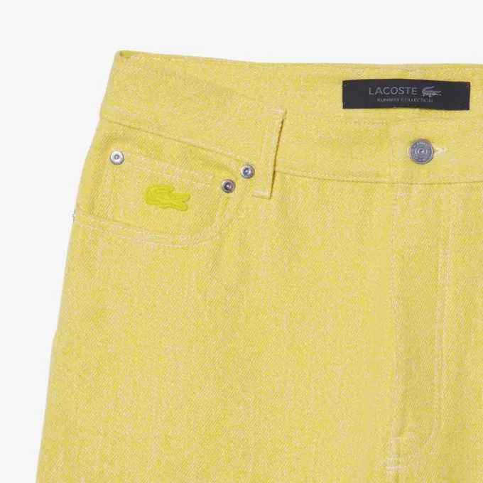 Erkek Runway Geniş Paça Denim Kot