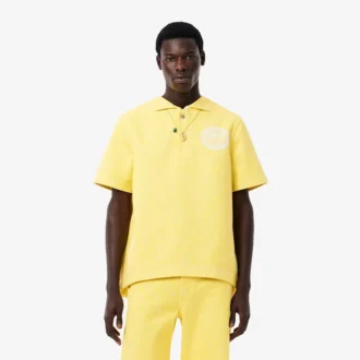 Erkek Runway Oversized Denim Polo Tişört