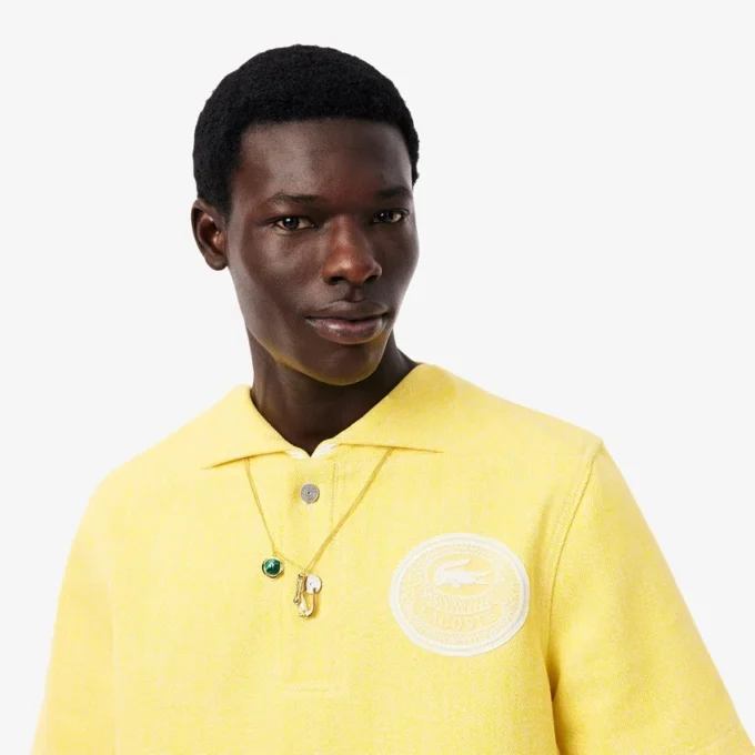 Erkek Runway Oversized Denim Polo Tişört