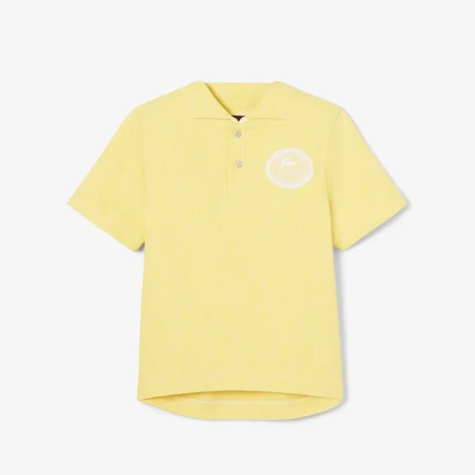 Erkek Runway Oversized Denim Polo Tişört