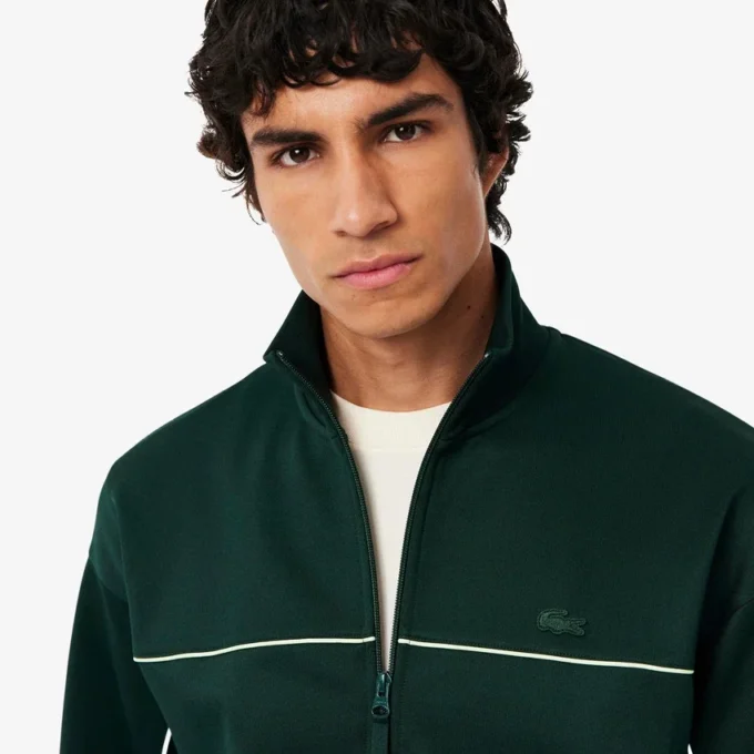 Erkek Saten Efektli Fermuarlı Polar Sweatshirt