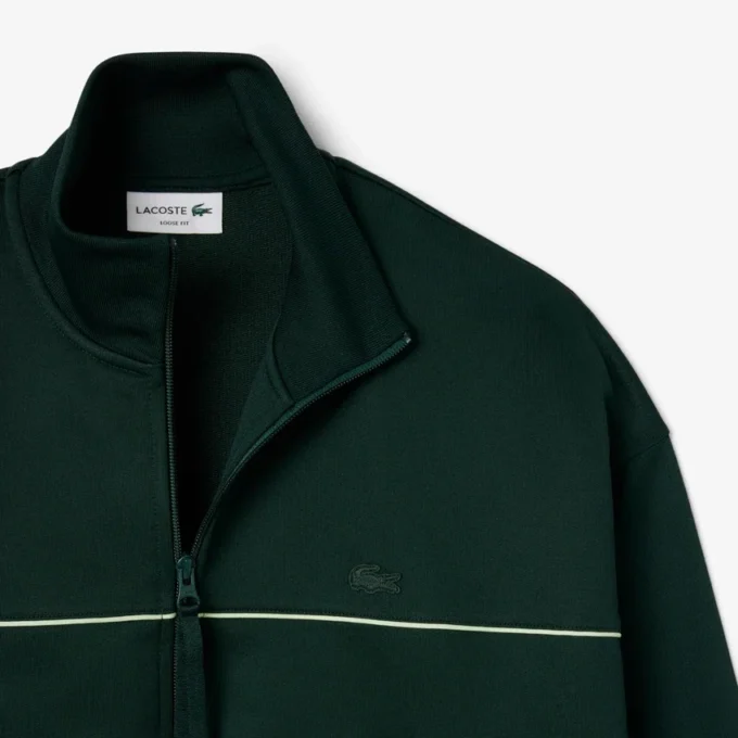 Erkek Saten Efektli Fermuarlı Polar Sweatshirt
