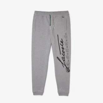 Erkek Signature & Croc Desenli Pamuklu Polar Eşofman Altı