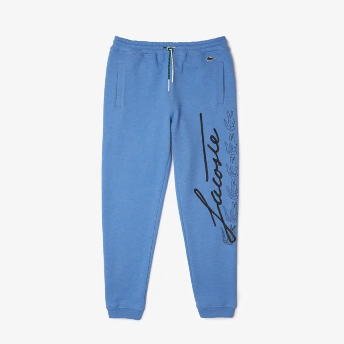 Erkek Signature & Croc Desenli Pamuklu Polar Eşofman Altı