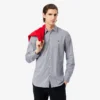 Erkek Slim Fit Çizgili Streç Düğmeli Gömlek