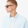 Erkek Slim Fit Çizgili Streç Düğmeli Gömlek