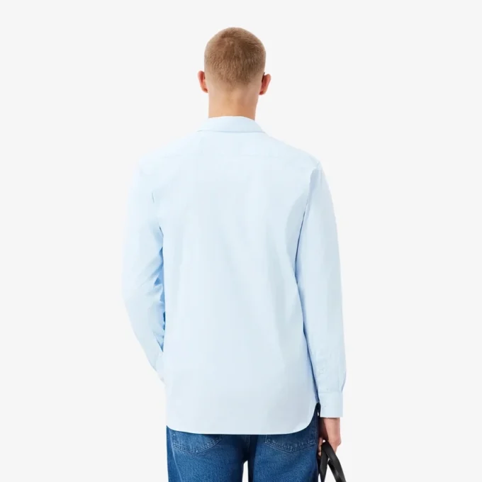 Erkek Slim Fit Çizgili Streç Düğmeli Gömlek