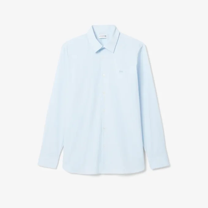 Erkek Slim Fit Çizgili Streç Düğmeli Gömlek