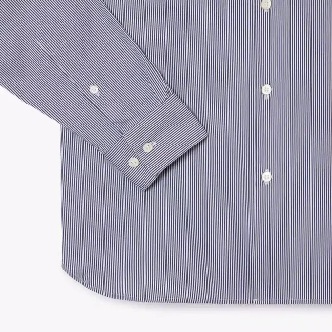 Erkek Slim Fit Çizgili Streç Düğmeli Gömlek