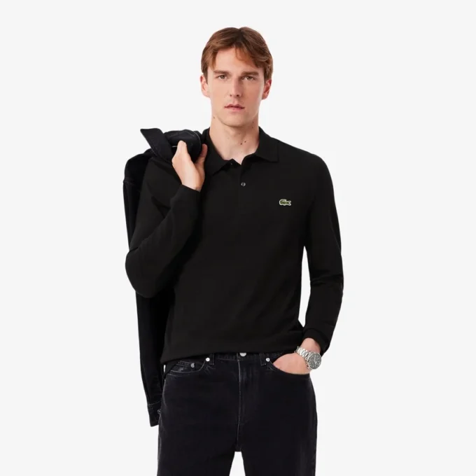 Erkek Slim Fit L.12.12 Uzun Kollu Polo Tişört