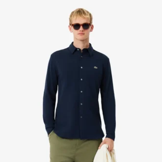 Erkek Slim Fit Pamuklu Pique Gömlek
