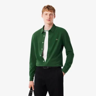 Erkek Slim Fit Pamuklu Pique Gömlek