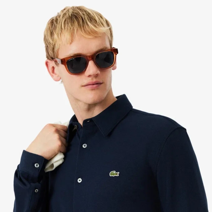 Erkek Slim Fit Pamuklu Pique Gömlek