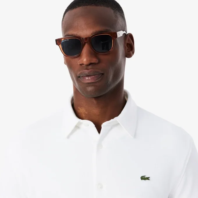 Erkek Slim Fit Pamuklu Pique Gömlek
