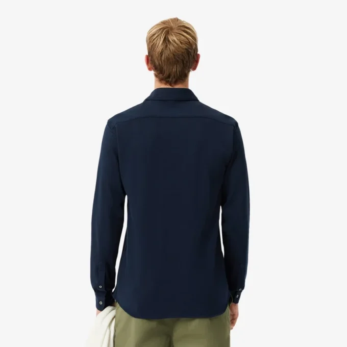 Erkek Slim Fit Pamuklu Pique Gömlek
