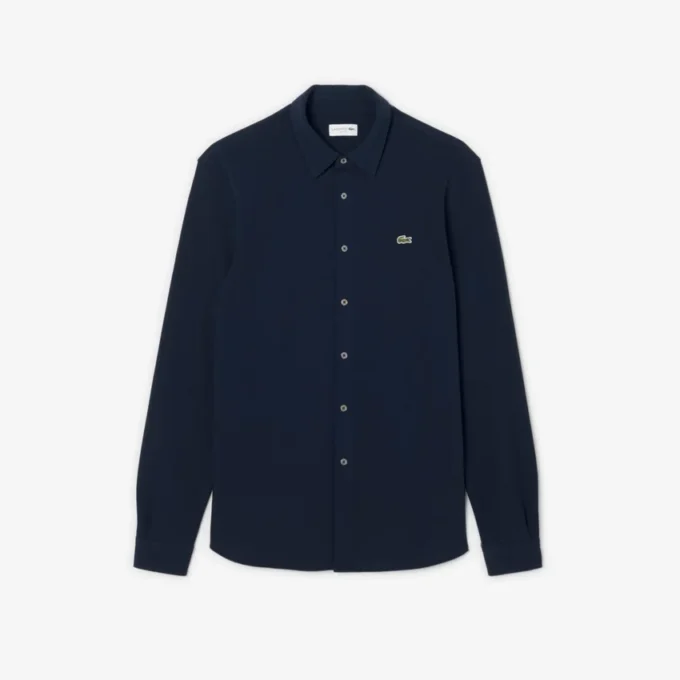 Erkek Slim Fit Pamuklu Pique Gömlek