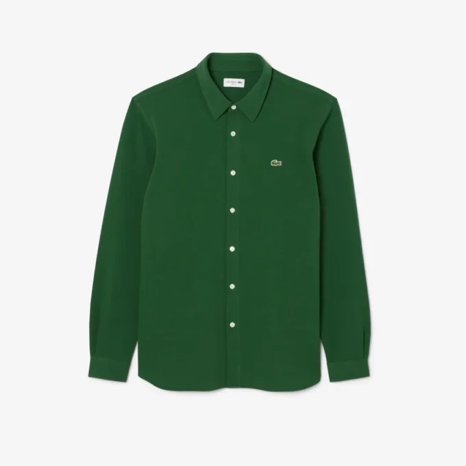 Erkek Slim Fit Pamuklu Pique Gömlek